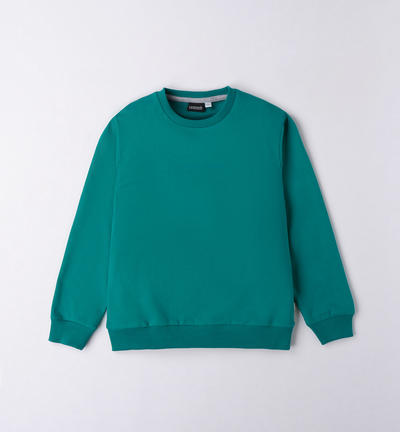 Boys' 100% cotton crew neck sweatshirt GREEN