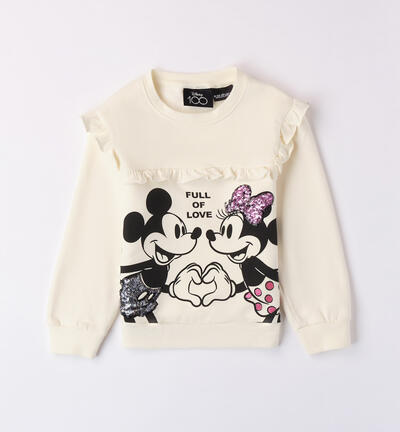 Girls' Minnie and Mickey Mouse sweatshirt WHITE