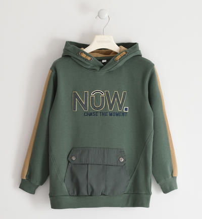 Boy's over-sized sweatshirt with hood BLACK