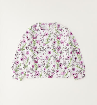 Crewneck sweatshirt for girls WHITE