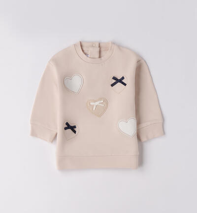 Sweatshirt for baby girl CREAM