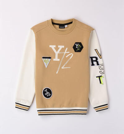 Felpa per ragazzo modello varsity BEIGE