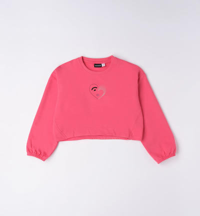 Girl's heart design sweatshirt RED