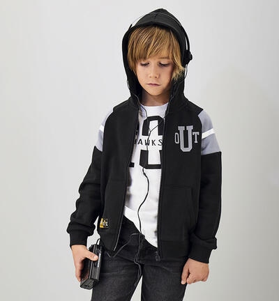 Boys' Full-Zip Sweatshirt BLACK