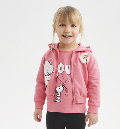 Snoopy hooded sweatshirt for girls PINK