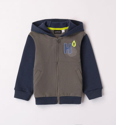 Boys' green sweatshirt BLACK