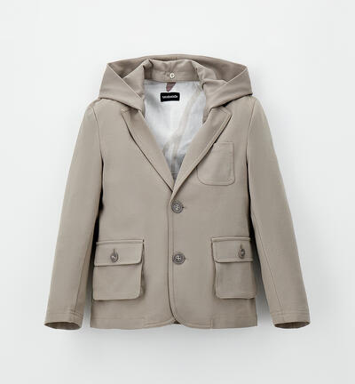 Giacca con cappuccio elegante ragazzo GRIGIO