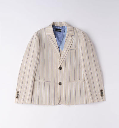 Boys' elegant striped jacket BEIGE