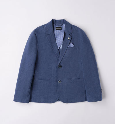 Boys' elegant jacket with pin BLUE