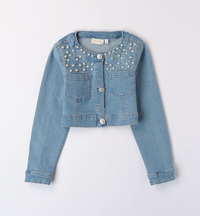 Girls' denim jacket BLUE