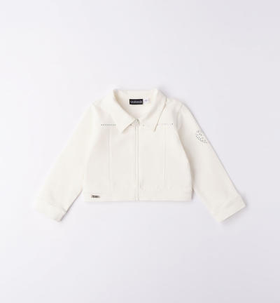 Girl's jacket with rhinestones CREAM
