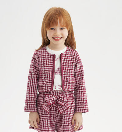 Girls' houndstooth jacket PINK