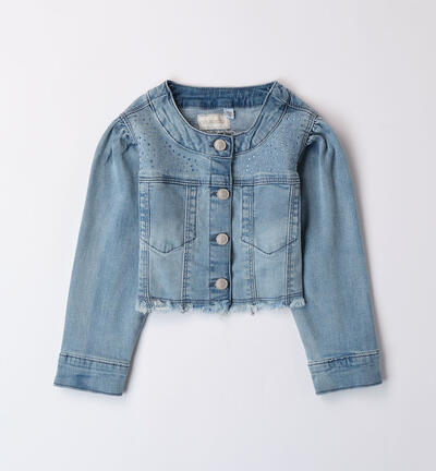 Girls' denim jacket LIGHT BLUE