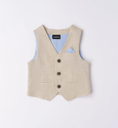 Boys' elegant waistcoat BEIGE