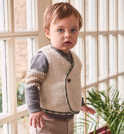 Gilet bimbo neonato Minibanda PANNA