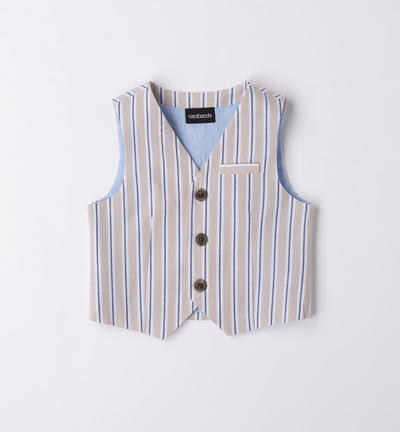 Boys' formal waistcoat BEIGE