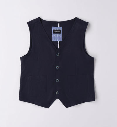 Boys' elegant linen waistcoat BLUE