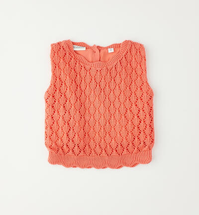 Gilet in tricot bambina ROSSO