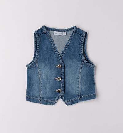 Gilet jeans bambina BLU
