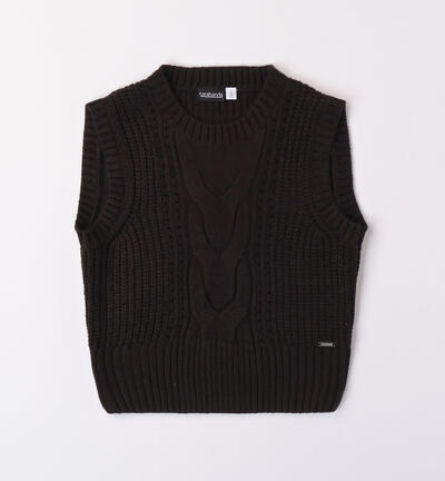 Girls' knit waistcoat BLACK