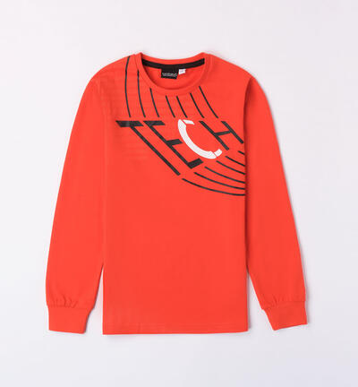 Boys' 100% cotton crew neck ORANGE