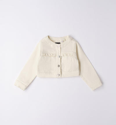 Girl's jacket with ruffles CREAM