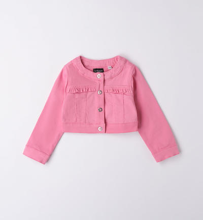 Girl's jacket with ruffles PINK