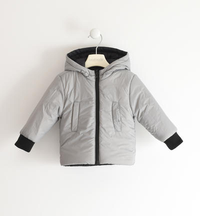 Boy's 200 grammes reversible and reflective jacket BLACK