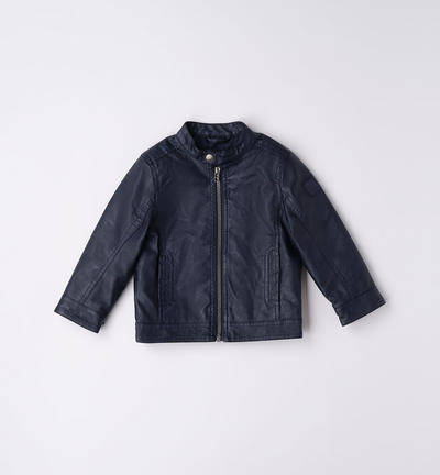 Boys' biker jacket BLUE