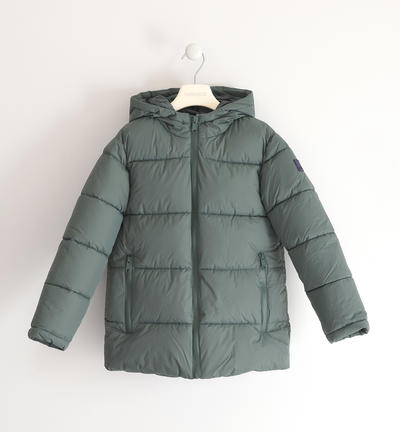 Boy's padded jacket with hood BLACK