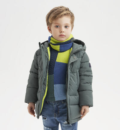 Boys' hooded winter jacket BLACK