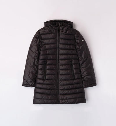 Girls' long jacket BLACK