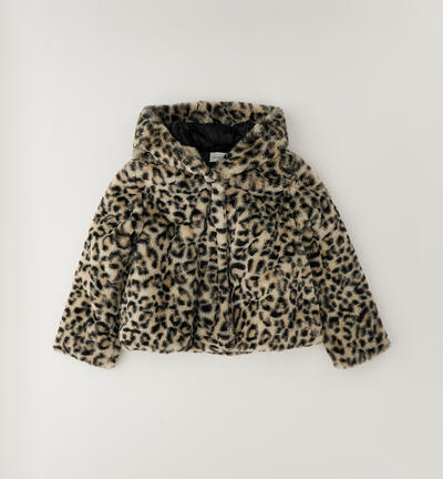 Girls' spotted jacket BEIGE