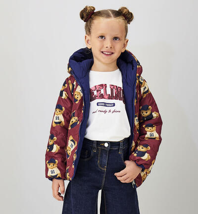 Reversible jacket for girls RED