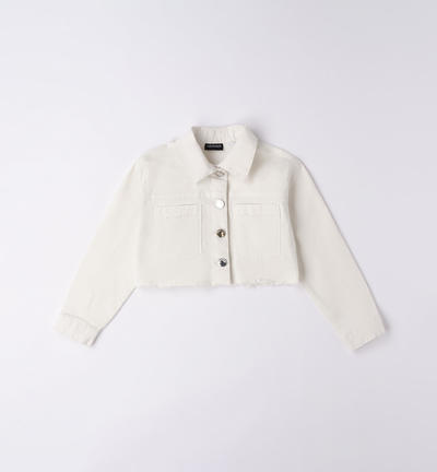 Girl's fringed jacket CREAM