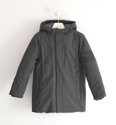 Boy's technical fabric padded jacket GREY