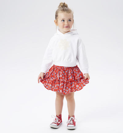 Girl's floral skirt RED