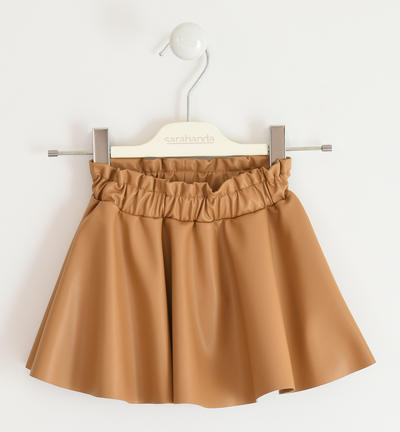 Girl's shiny fabric skirt BEIGE