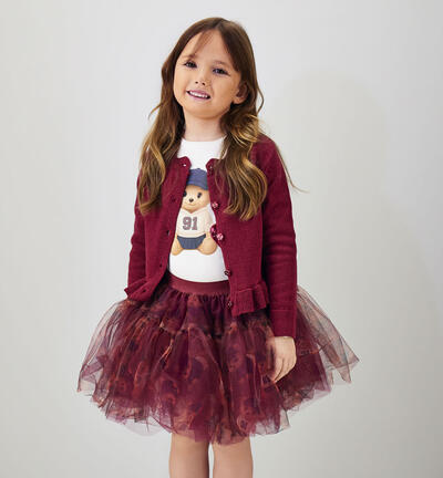 Gonna in tulle bambina ROSSO