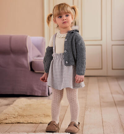 Baby skirt with suspenders BEIGE