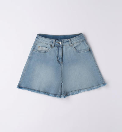 Girl's denim culottes LIGHT BLUE