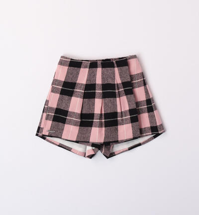 Girls' tartan skort PINK