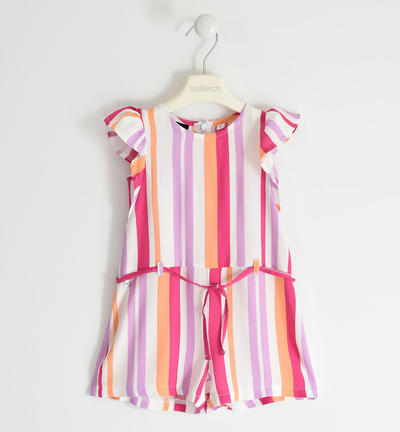 Nice striped patterned dungarees for girls WHITE