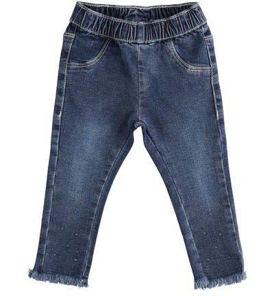 Girl's frayed jeans BLUE