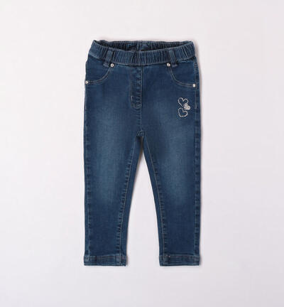 Girls' super stretch jeans BLUE