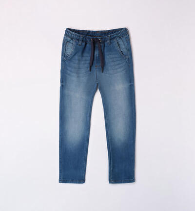 Elasticated boys' jeans BLUE