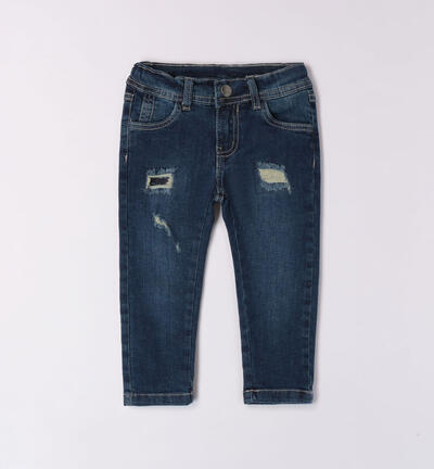 Boys' ripped jeans BEIGE