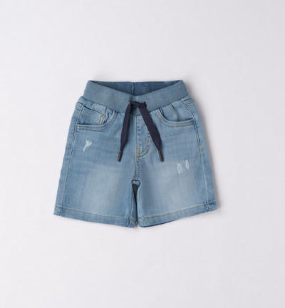 Boys' denim shorts BLUE