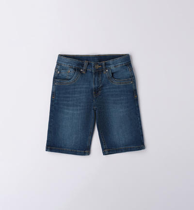 Boys' denim shorts BLUE