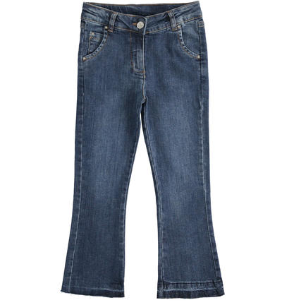 Jeans gamba ampia per ragazza BLU